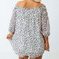 Spotted Plus Size Off Shoulder Blouse