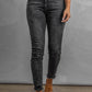 High Rise Frayed Ankle Skinny Jeans