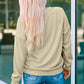 Khaki Howdy Gingerbread Man Print Long Sleeve Sweatshirt