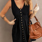Buttons Sleeveless High Waist Mini Dress