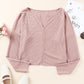 Pink Notch Collar Lightweight Knit Crop Top