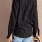 Solid Color Lace Frilled Trims Long Sleeve Shirt