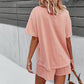 Solid color knitted cotton short blouse