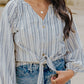 Striped Print Linen Shirt