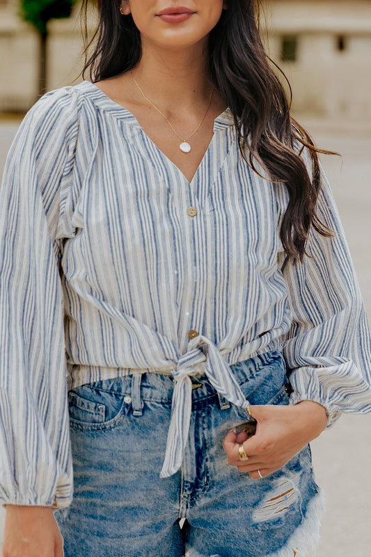 Striped Print Linen Shirt