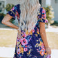 Ruffled Short Sleeve Floral Dress