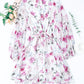 Vintage Floral Print Drawstring Flowy Dress