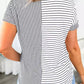 Mix Striped Print Chest Pocket T Shirt
