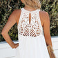 White Lace Crochet Sleeveless Babydoll Top