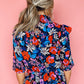 Floral Print Ruffle Peplum Top