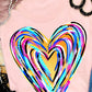 Pink Heart Print Short Sleeve Top