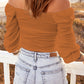 Drawstring Ruched Off The Shoulder Crop Top