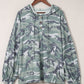 Green Long Sleeve Camo Print Oversize Hoodie