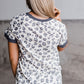 Gray Trim Leopard Tee