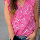 Rose Leopard Ruffle Trim Tank Top