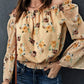 Yellow Bell Sleeves Floral Crop Top
