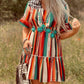 Serape Striped Leopard Mini Dress