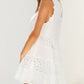 White Frill Trim Sleeveless Babydoll Dress