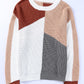Multicolor Loose Fit Color Block Knit Sweater