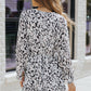 Leopard Leopard V Neck Long Sleeve A-line Dress