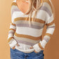 Stripe Drop Shoulder Striped Knit Sweater