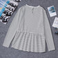Flowy A-line Stiped Print Long Sleeve Top