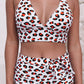 Halter V Neck Leopard High Waisted Swimsuit