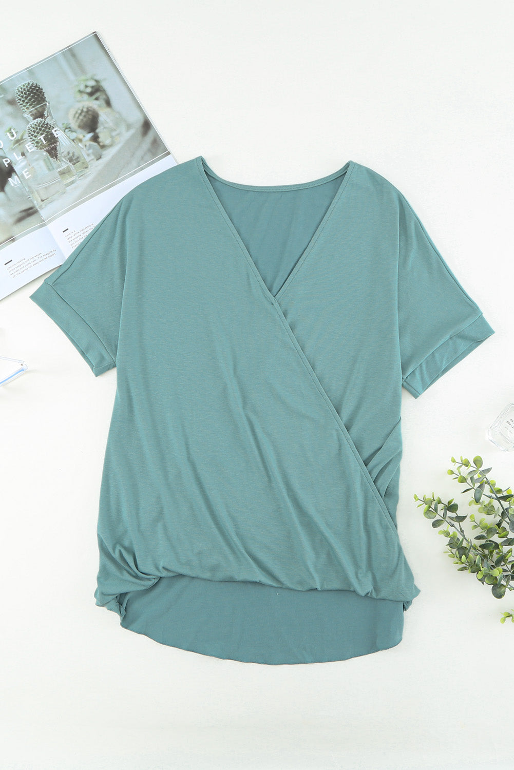 Short Sleeves Drape Knit Top