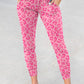 Pink Leopard Print Ankle-length High Waist Skinny Pants