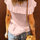 Lace Splicing Ruffled Short Sleeve T-shirt