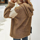 Autumn and winter hooded thickening color blocking sweater