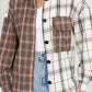 Brown Mixed Plaid Soft Oversized Shirt