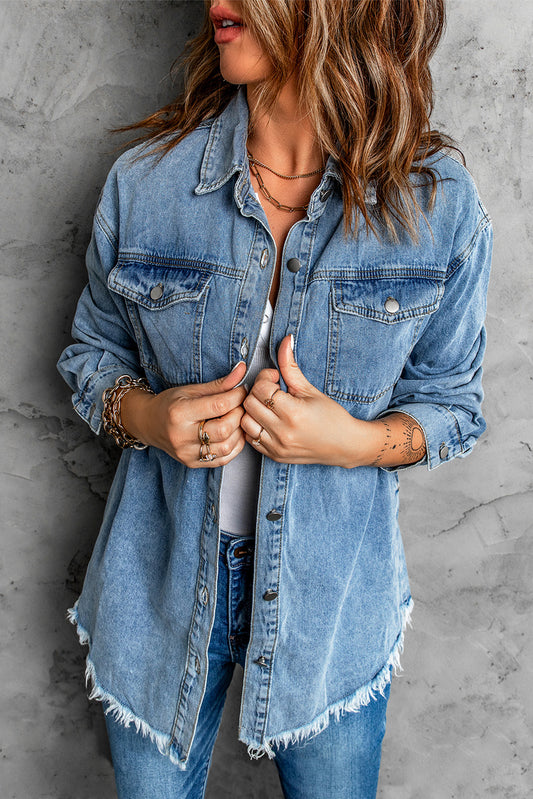 Pocket Buttoned Denim Jacket