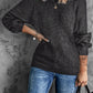 Women's Winter Casual Loose Halter Neck Cold Shoulder Ribbed Knit Sweater