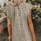 Leopard Ruffle High Neck Flowy Blouse