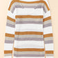 Stripe Drop Shoulder Striped Knit Sweater