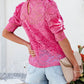 Pink High Neck Lace Short Sleeve Top