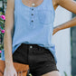 Plain Denim Bust Pocket Tank Top