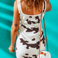 Cow Print Slim Fit Square Neck Knitted Mini Dress