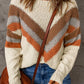 Chevron Striped Drop Shoulder Sweater
