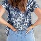 Ruffled Sleeve Leopard Top