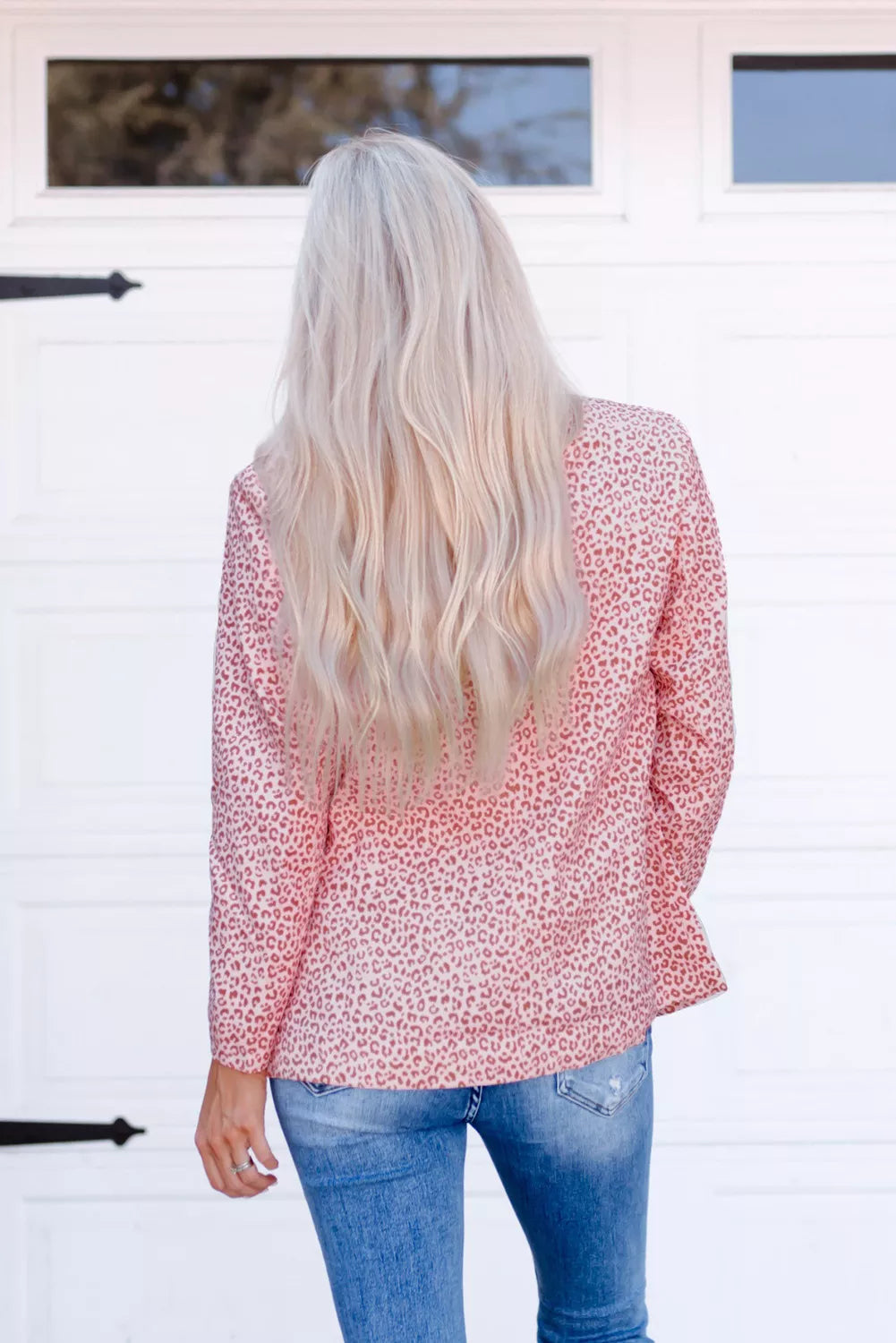 3/4 Sleeve Leopard Blazer