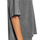 Gray Waffle Knit Seamed Half Sleeve V Neck Top
