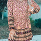 Split V Neck Boho Floral Dress
