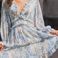 Ruffle Detailing Open Back Floral Dress