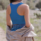breasted short tank top