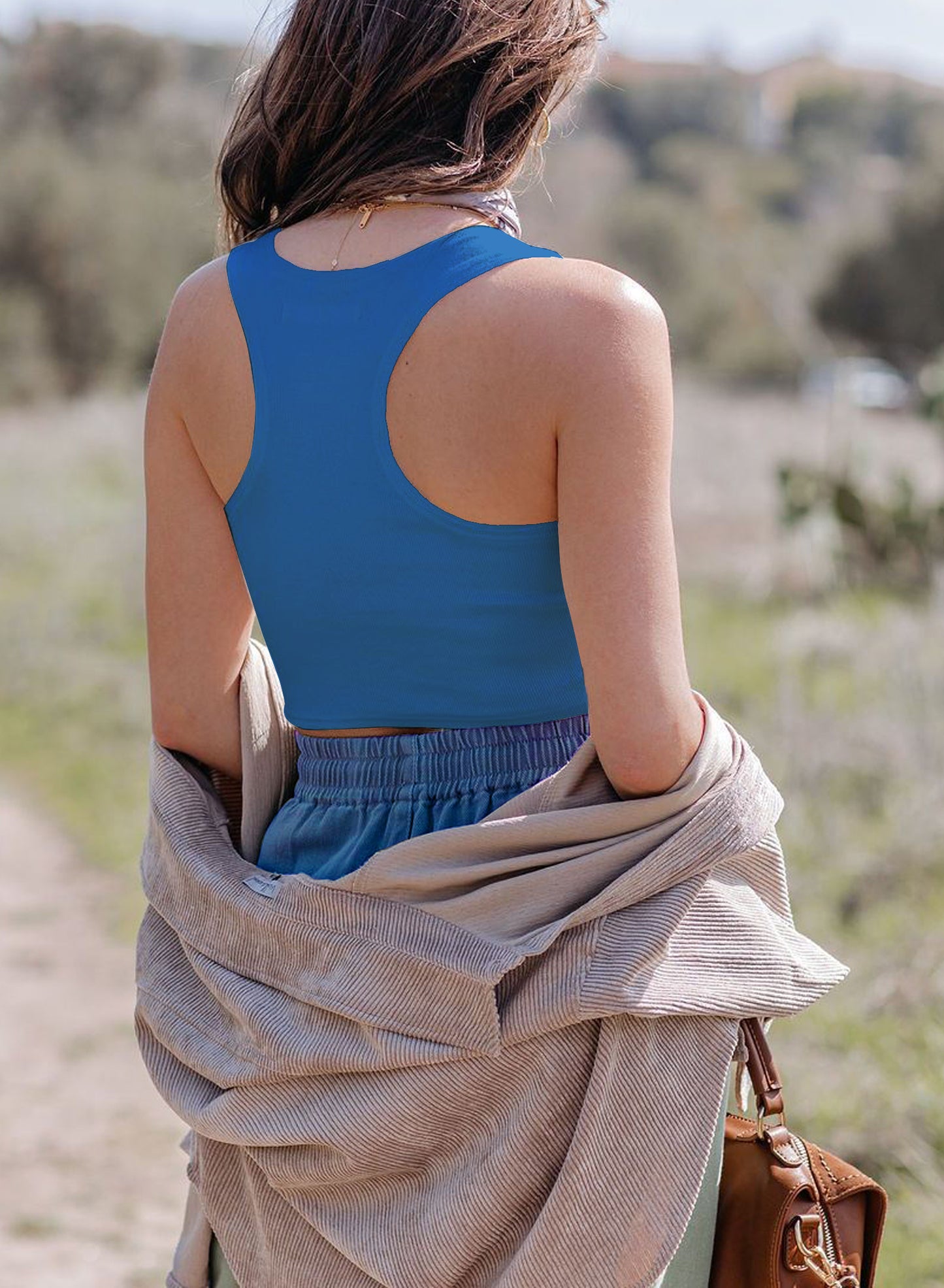 breasted short tank top