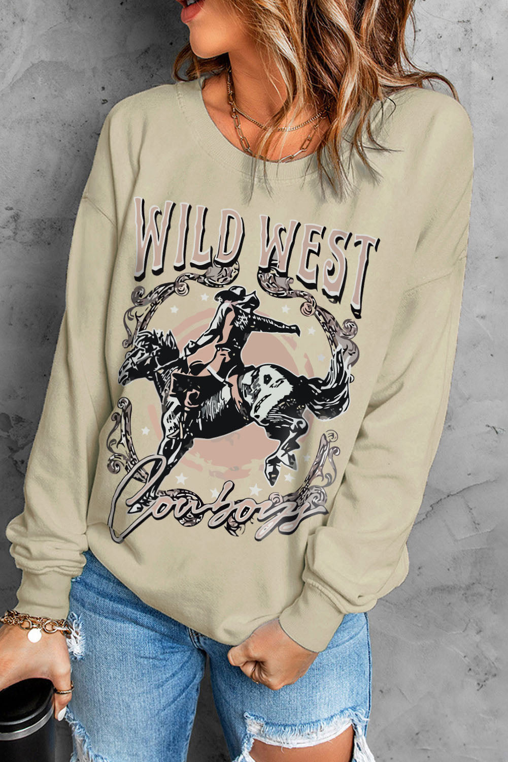 WILD WEST Rodeo Cowboy Graphic Sweatshirt
