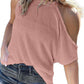 Ribbed Cold Shoulder Knit Top
