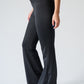 Black Twist Ruched Waist Flared Pants